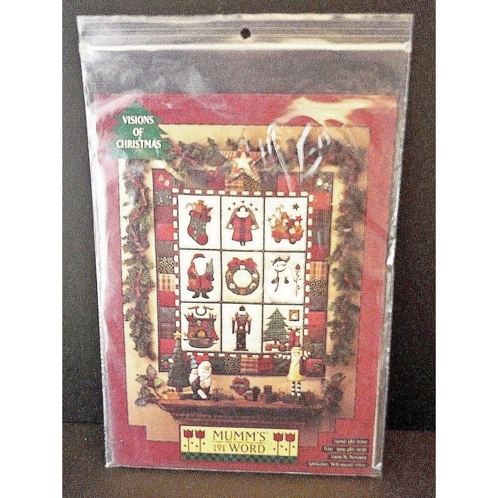 VTG Debbie Mumm Quilt Pattern Uncut Visions of Xmas Wallhanging Santa Angel Toys